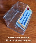Şeffaf kilitli Broşürlüklü Bağlamalı Sadaka Kutusu